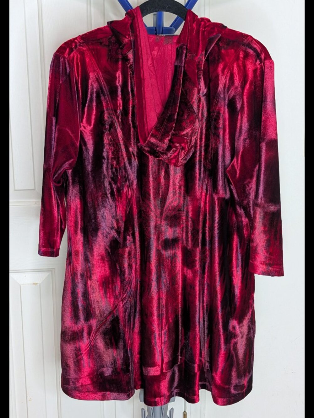 Wow ONEWORLD 1X Scarlet Red & Maroon STARAC Zip-Up Hoodie Sweatshirt - Picture 3 of 3